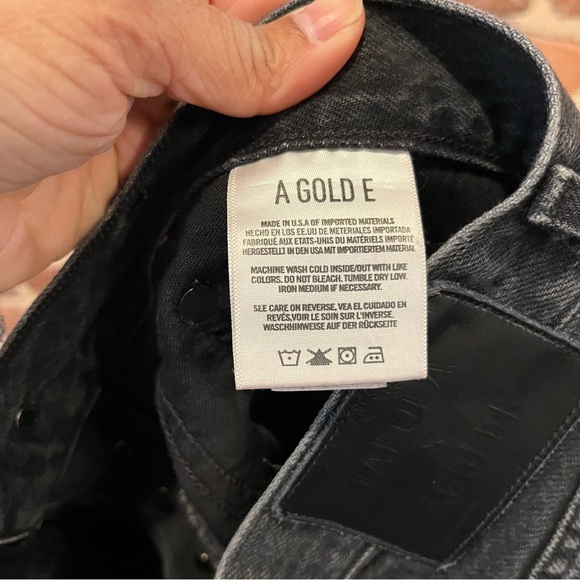 Talula x Agolde High-Rise Taper Jeans Washed Black Button Fly Size 26 - Picture 9 of 10